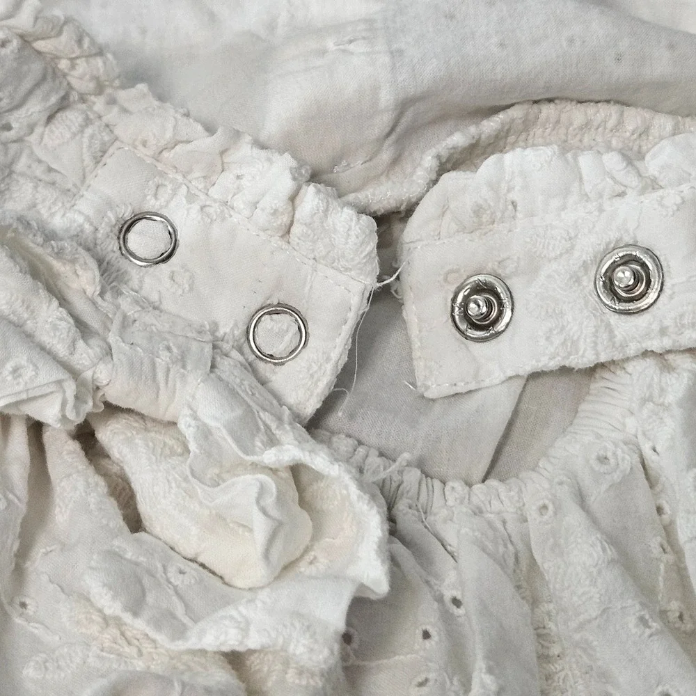 Tahari White Eyelet Lace Dress 4T Tiered Coquette Cottage Easter Flower Girl‎